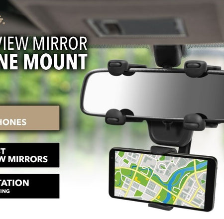 Rearview Mirror Clip on Phone Mount