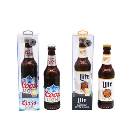 Miller Lite and Coors Light Bottle Shape Bluetooth Speaker With Acrylic Case