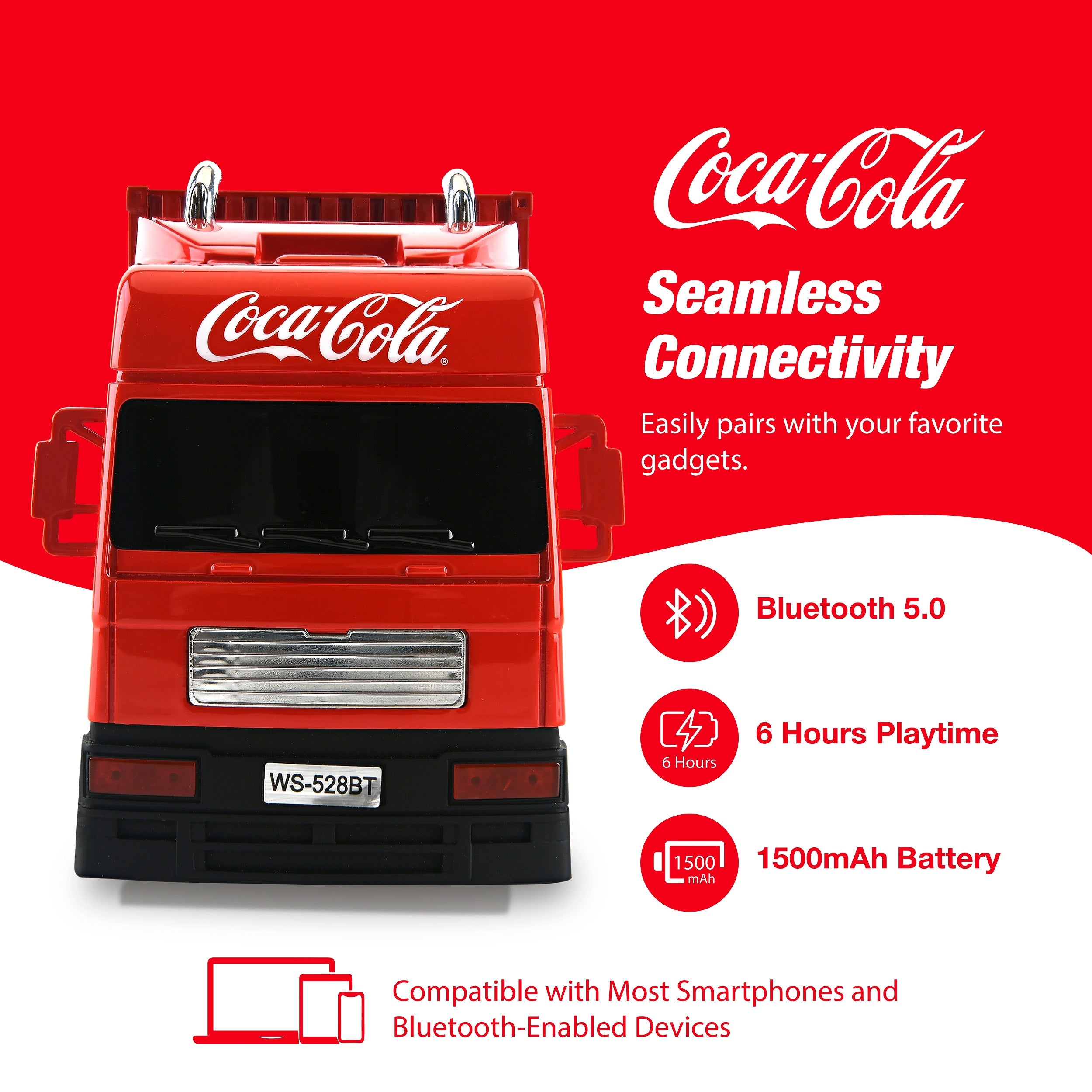 Coca-Cola Truck Shaped Bluetooth Speaker with FM Radio Mode