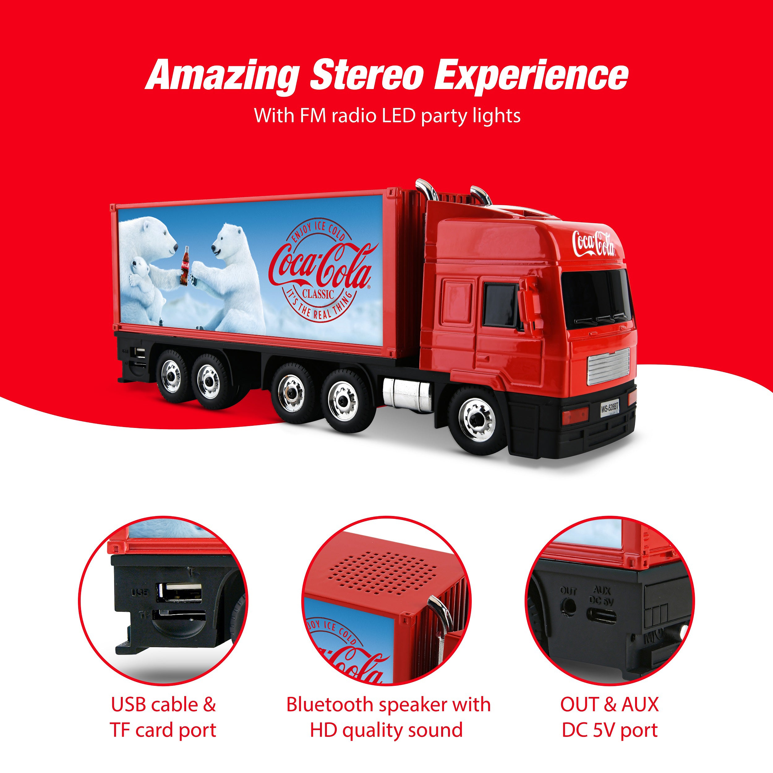 Coca-Cola Truck Shaped Bluetooth Speaker with FM Radio Mode