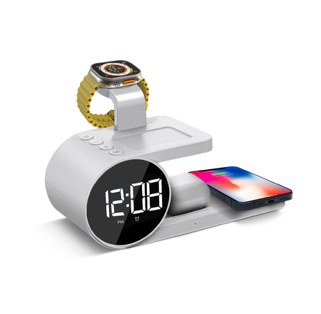 Brookstone 3 in 1 Wireless Charging Station and Alarm Clock