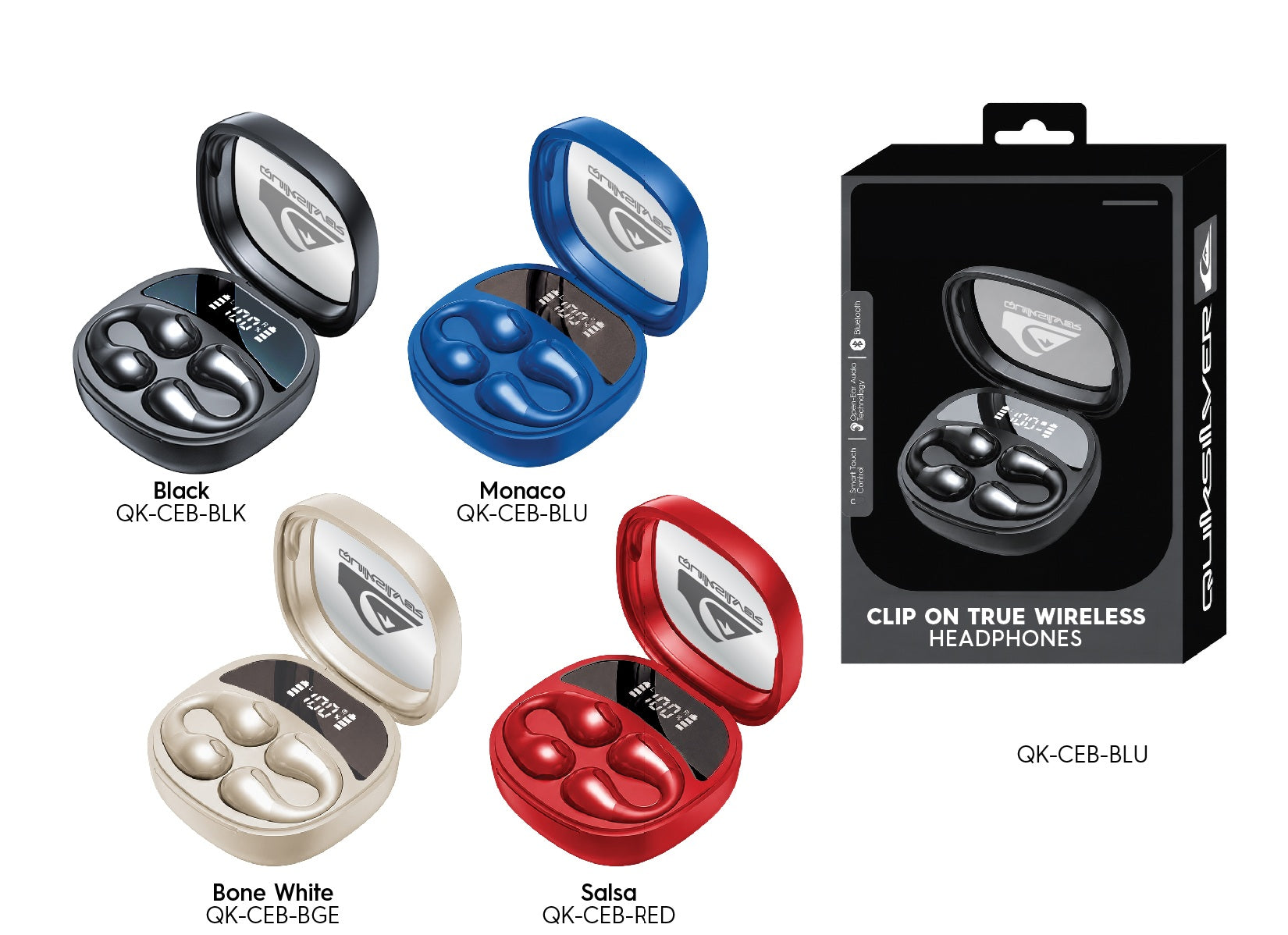 GabbaGoods Clip-On Open-Ear True Wireless Earbuds