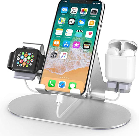 Gabba Goods 3-in-1 Tech Stand with Phone Stand Watch Stand & Airpods Holder