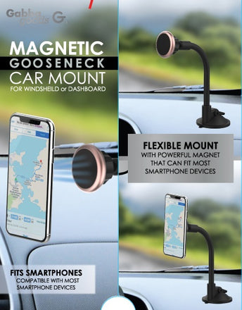 Magnetic Goose Neck Car Mount for Most Smartphones