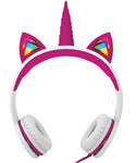 Kids SafeSounds Volume Limited LED Light Up Unicorn Over Ear Headphones for Children