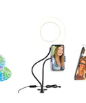 Social Media Recording Set- 6 ft LED Light Strip, 6 inch clip on Ring Light, & Selfie Light