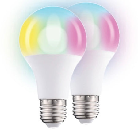 2-Pack Glow by GabbaGoods LED Multi-Color RGB Light Bulbs with Remote - 5 Watt